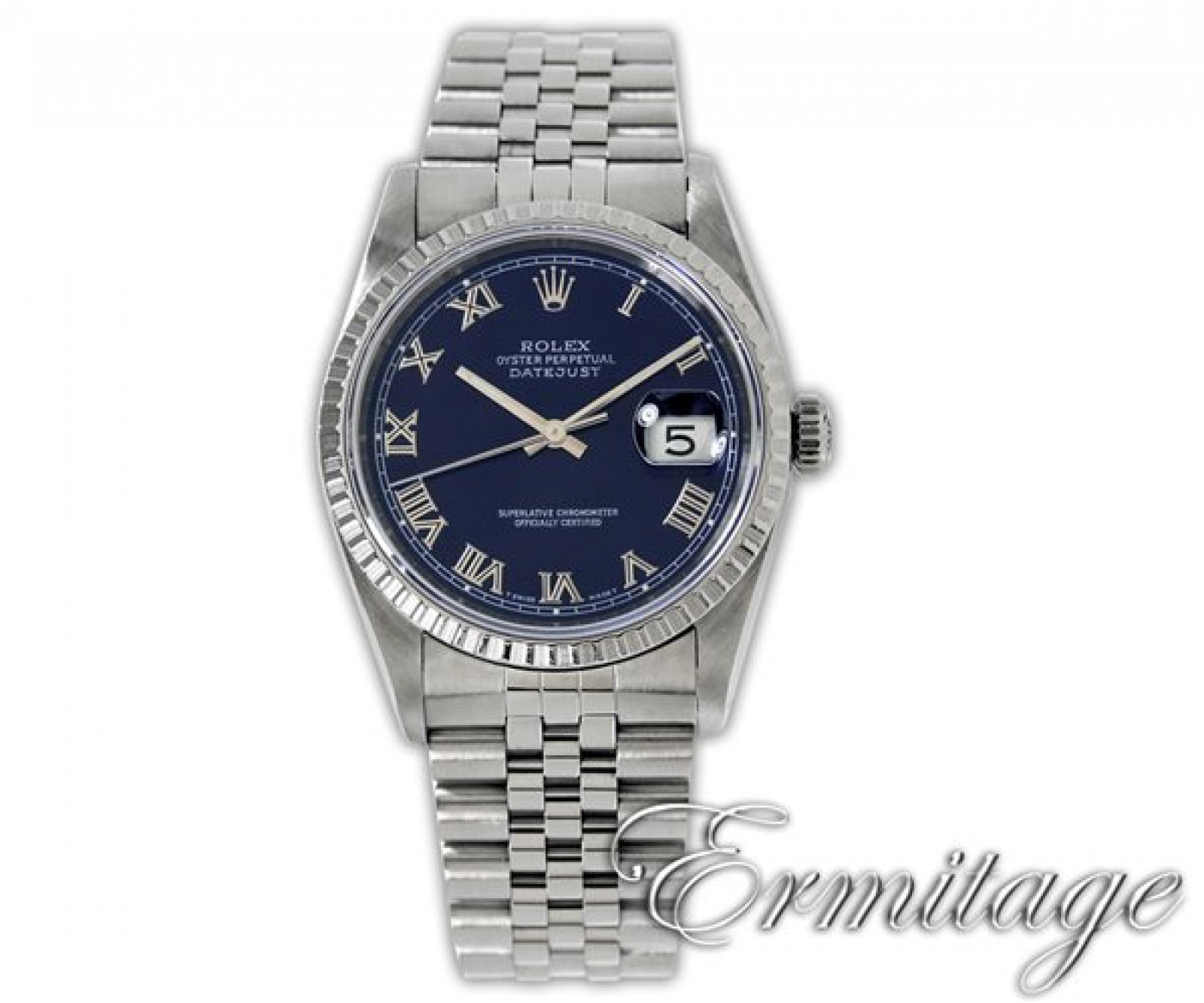Rolex Datejust 16220 Steel with Blue Dial & Roman Markers