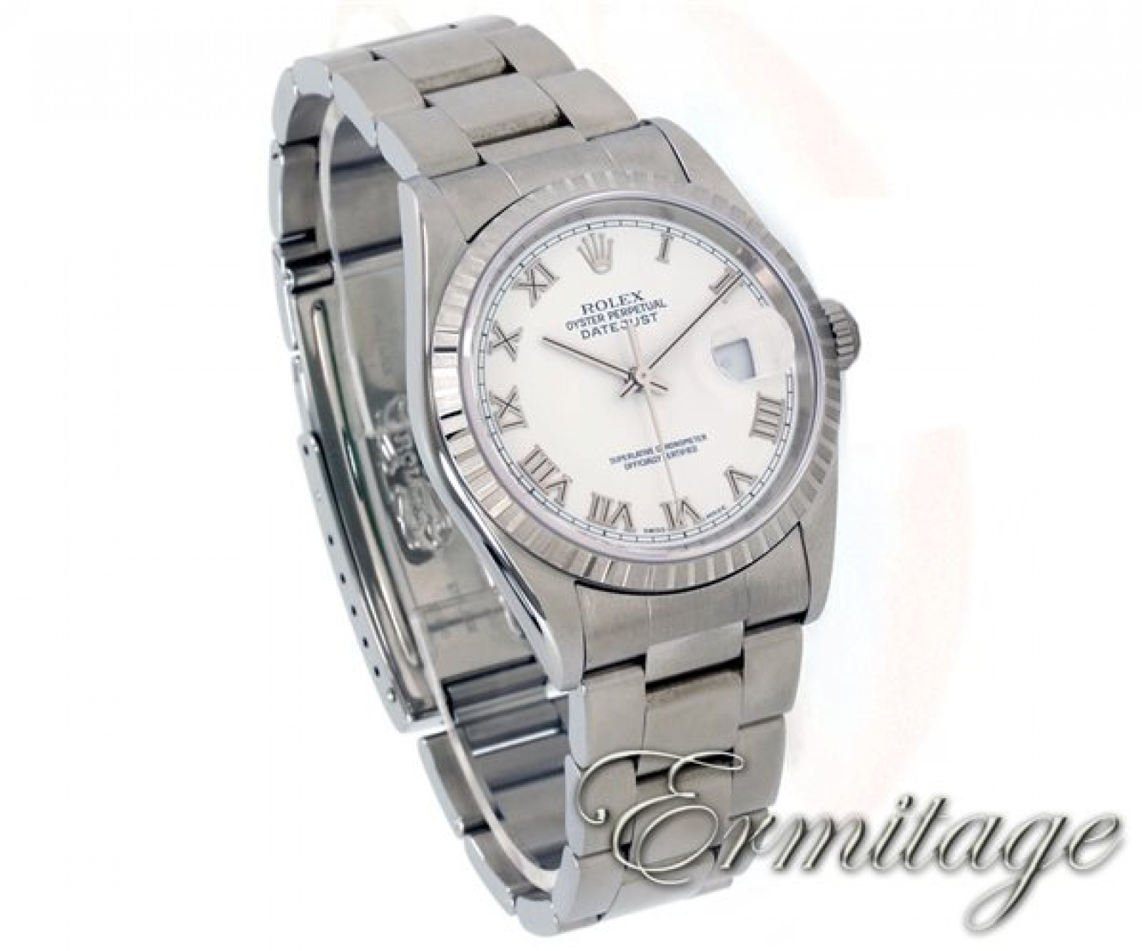 Men's Rolex Datejust 16220 with White Dial