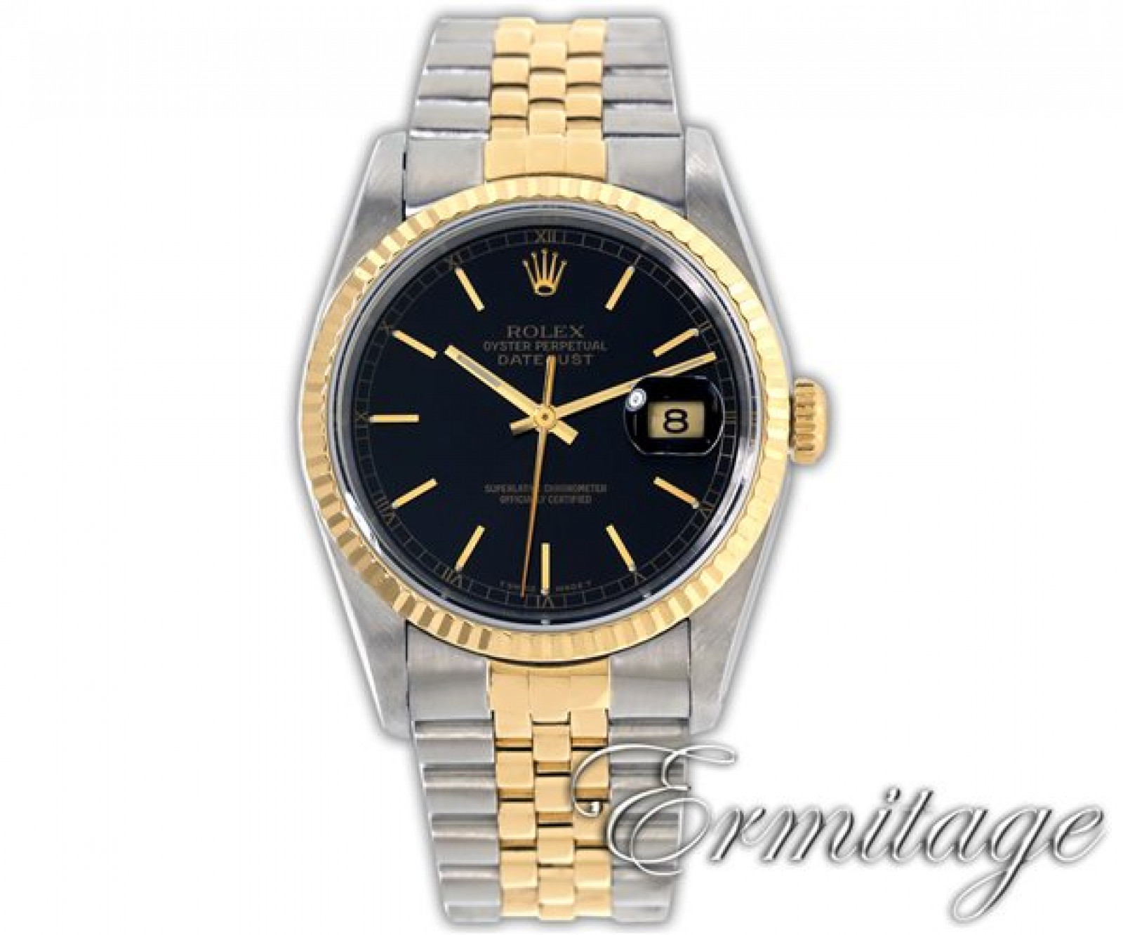 Rolex Datejust 16233 Gold & Steel With Black Dial