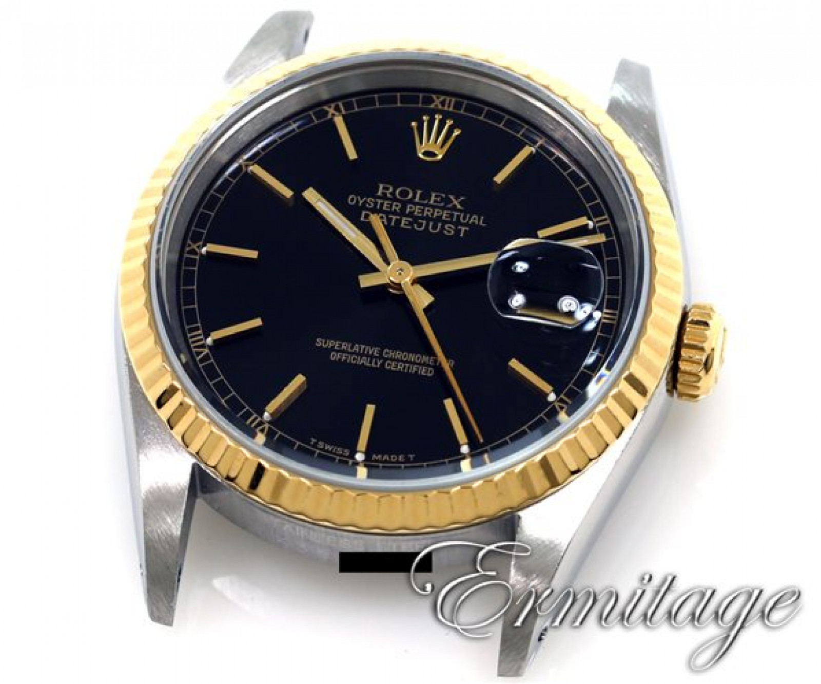 Rolex Datejust 16233 Gold & Steel With Black Dial