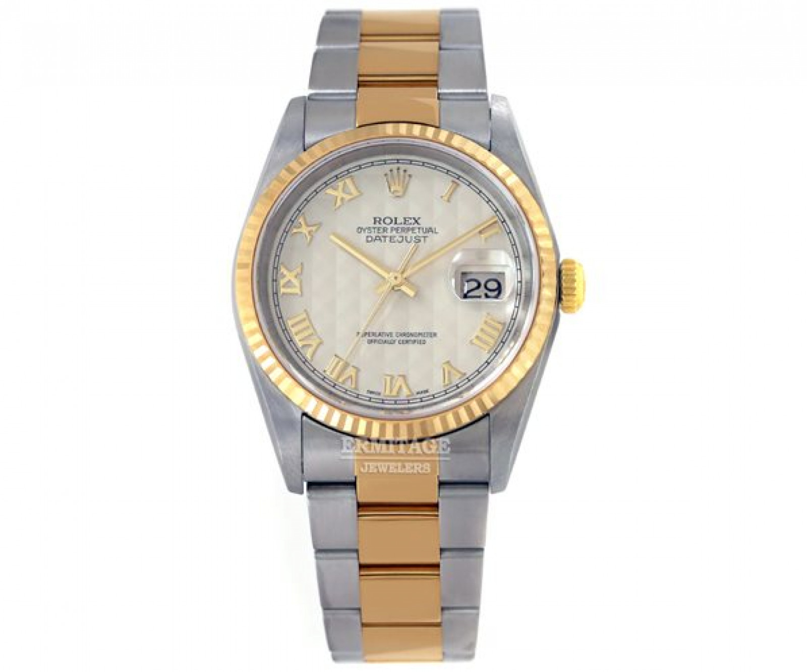 Pre-Owned Rolex Datejust 16233 with Ivory Pyramid Dial