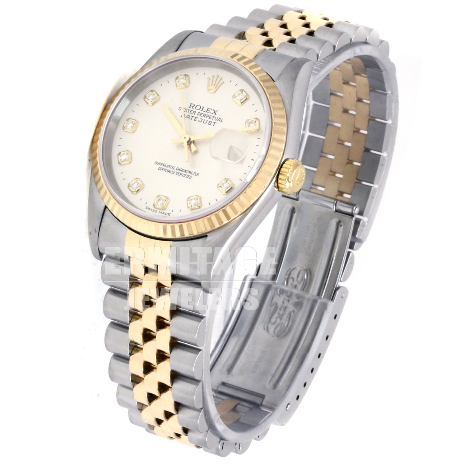 Diamond Rolex Datejust 16233 with Steel Dial