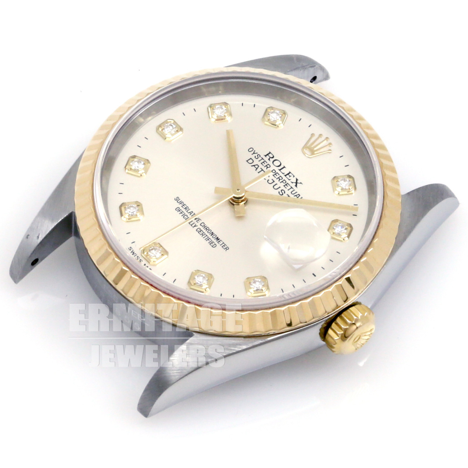 Diamond Rolex Datejust 16233 with Steel Dial