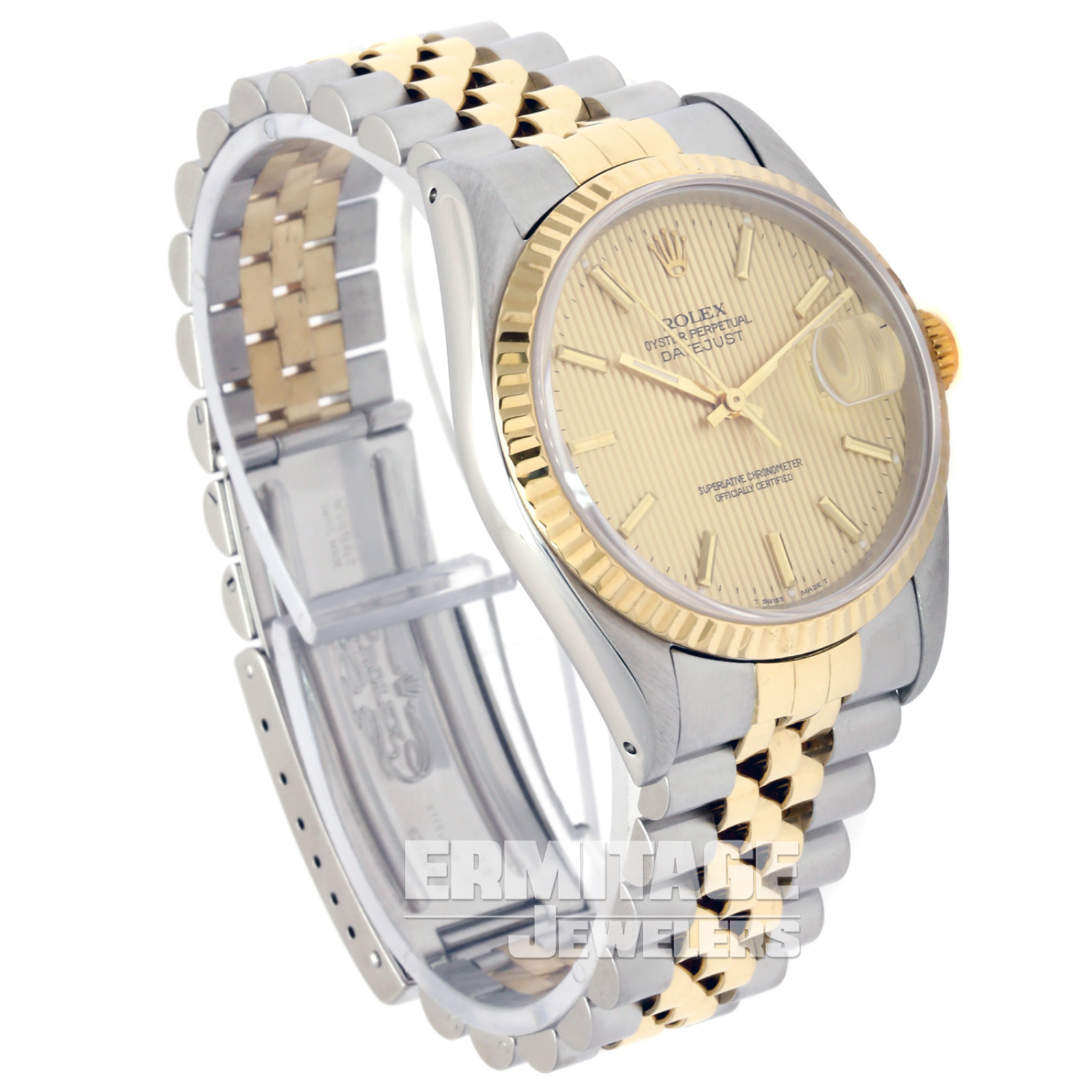 Gold & Steel Rolex Datejust 16233 Tapestry Dial