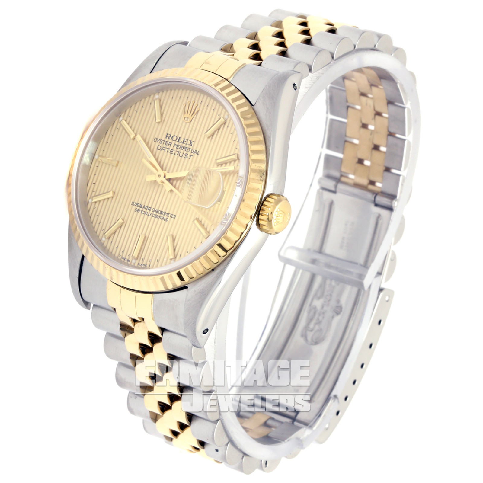 Gold & Steel Rolex Datejust 16233 Tapestry Dial