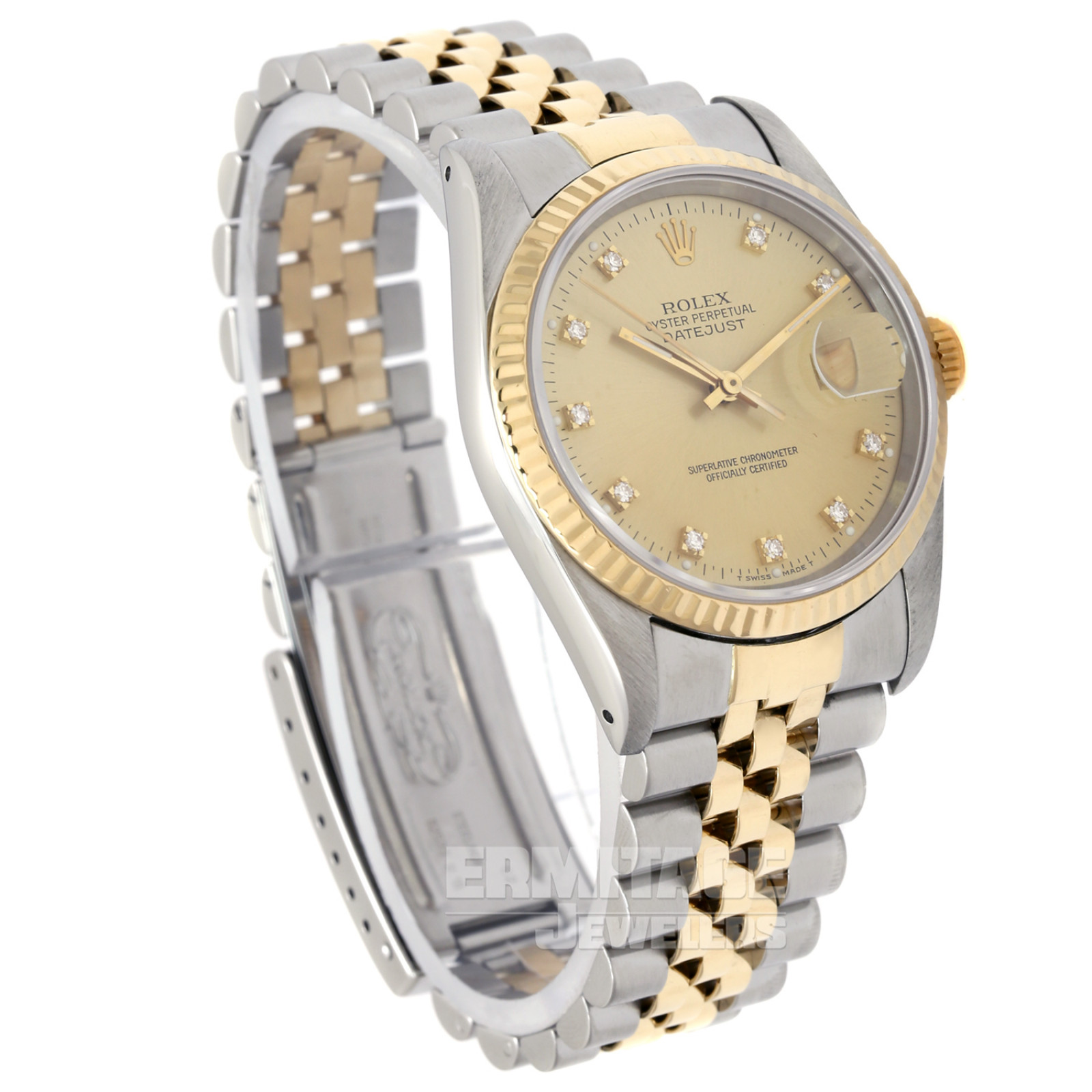36 mm Rolex Datejust 16233 Gold & Steel on Oyster with Champagne Dial