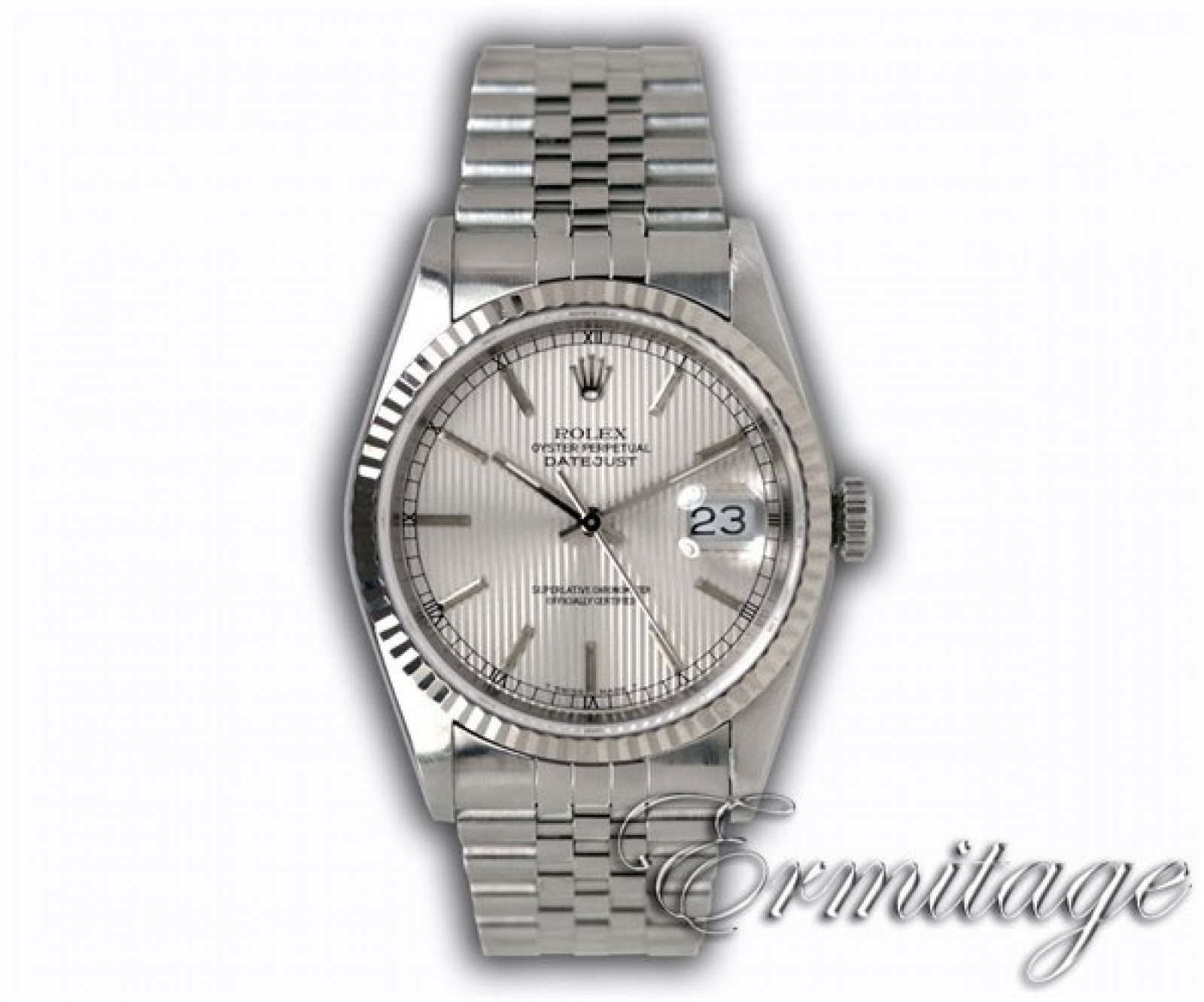 Pre-Owned Rolex Datejust 16234 with Silver Tapestry Dial