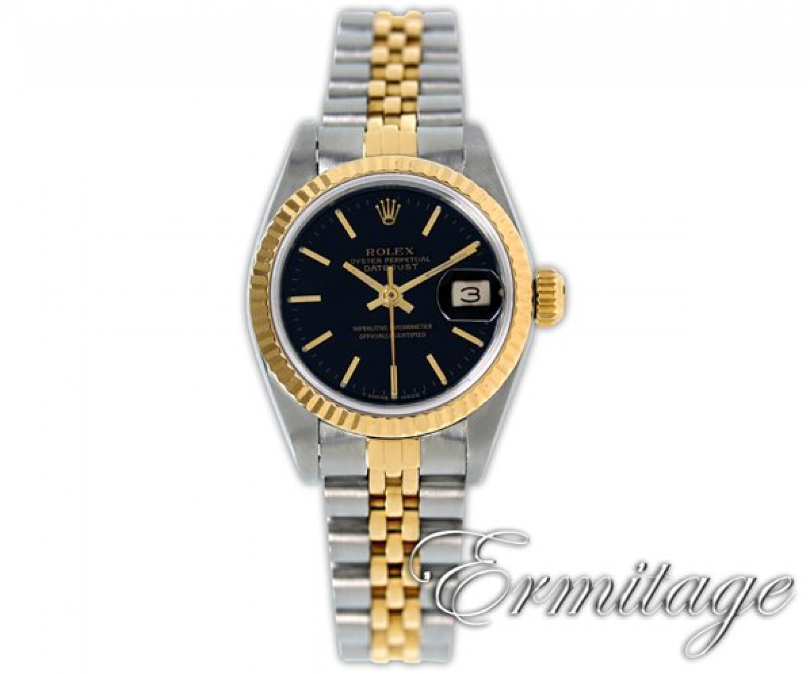 Rolex Datejust 69173 Gold & Steel With Black Dial