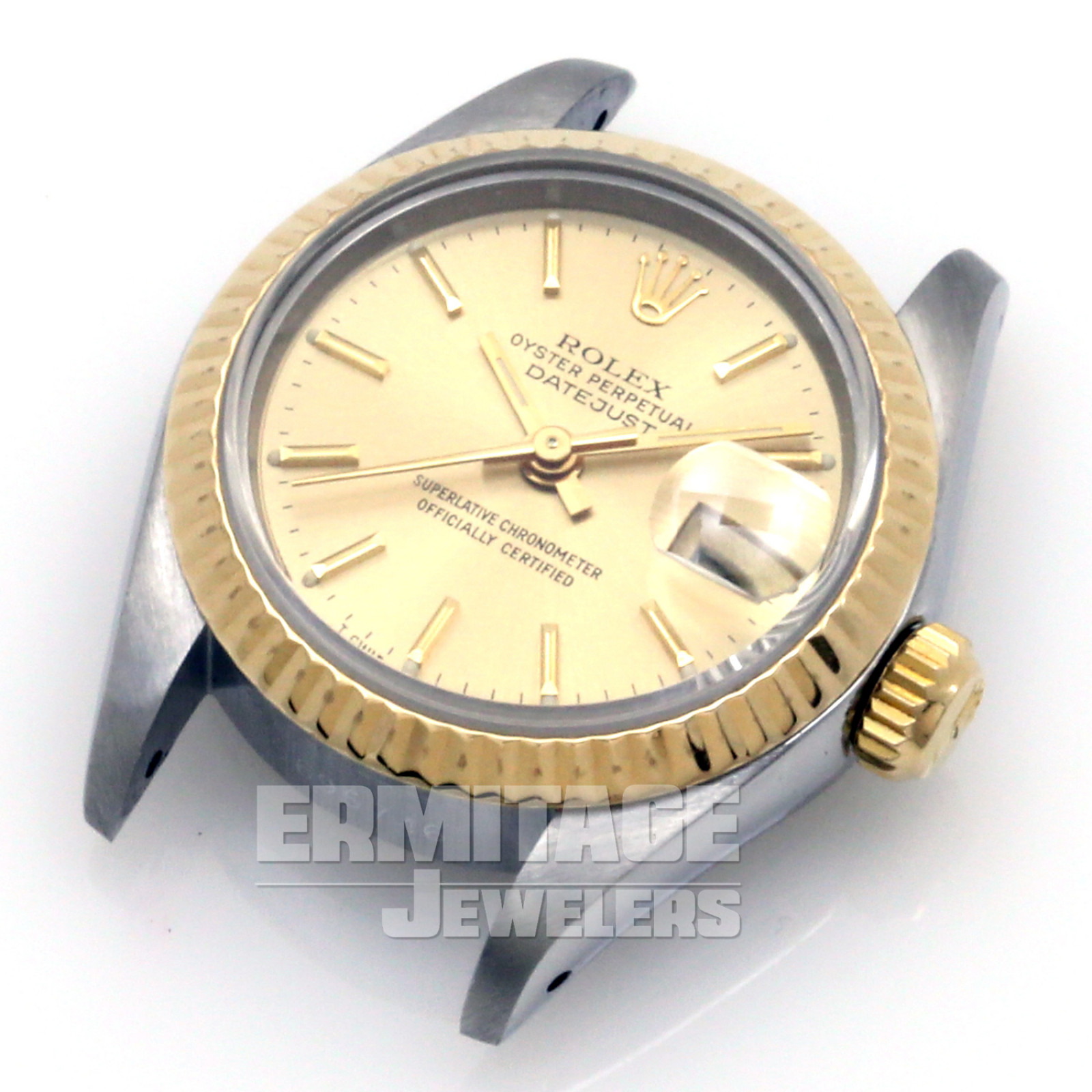 Pre-Owned Gold & Steel Rolex Datejust 69173 with Champagne Dial