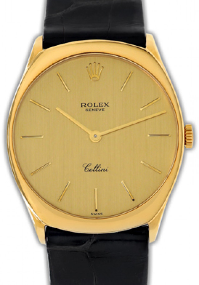 Rolex 4133 Yellow Gold on Strap Champagne with Gold Index