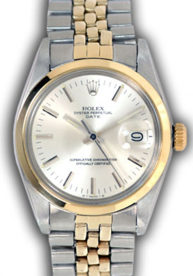 Rolex 1501 Yellow Gold & Steel on Jubilee, Smooth Bezel Steel with Silver Index