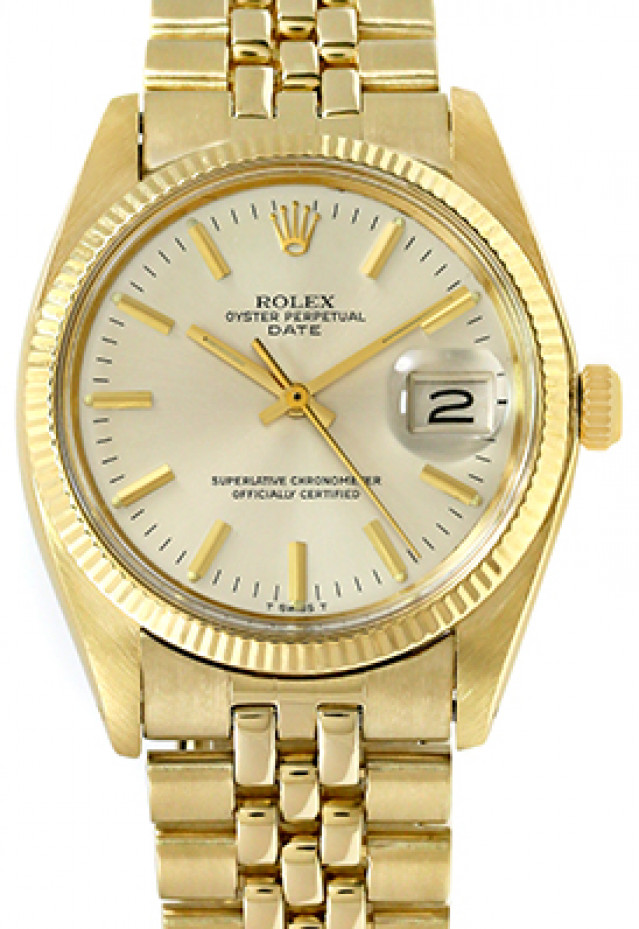 Rolex 1503 Yellow Gold on Jubilee, Fluted Bezel Steel with Gold Index