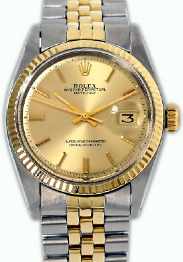 Vintage Rare Rolex Datejust 1601 Gold & Steel Year 1974