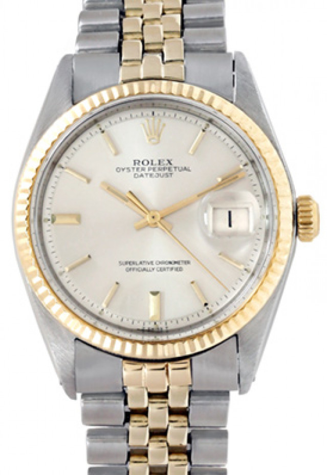 Rolex 1601 Yellow Gold & Steel on Jubilee, Fluted Bezel Steel with Gold Index