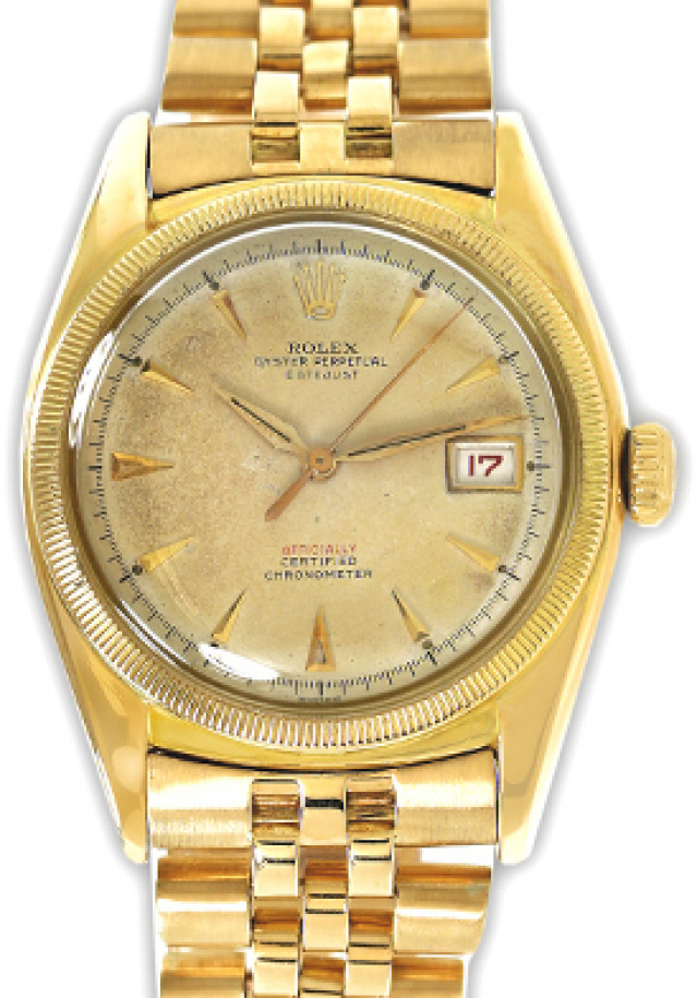 Rolex 6105 Yellow Gold on Jubilee White with Gold Index