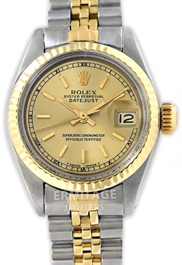 Rolex 6917 Yellow Gold & Steel on Jubilee, Fluted Bezel Champagne with Gold Index