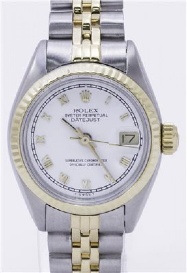 Rolex 6917 Yellow Gold & Steel on Jubilee, Fluted Bezel White with Gold Roman