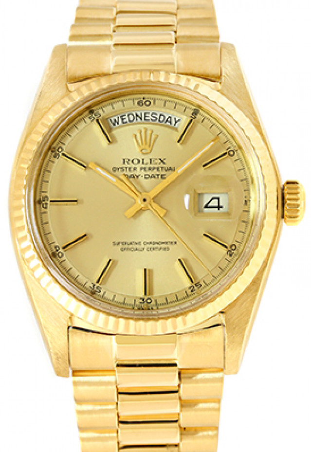 Vintage Rolex Day-Date 1803 Gold Year 1975 with Black Dial