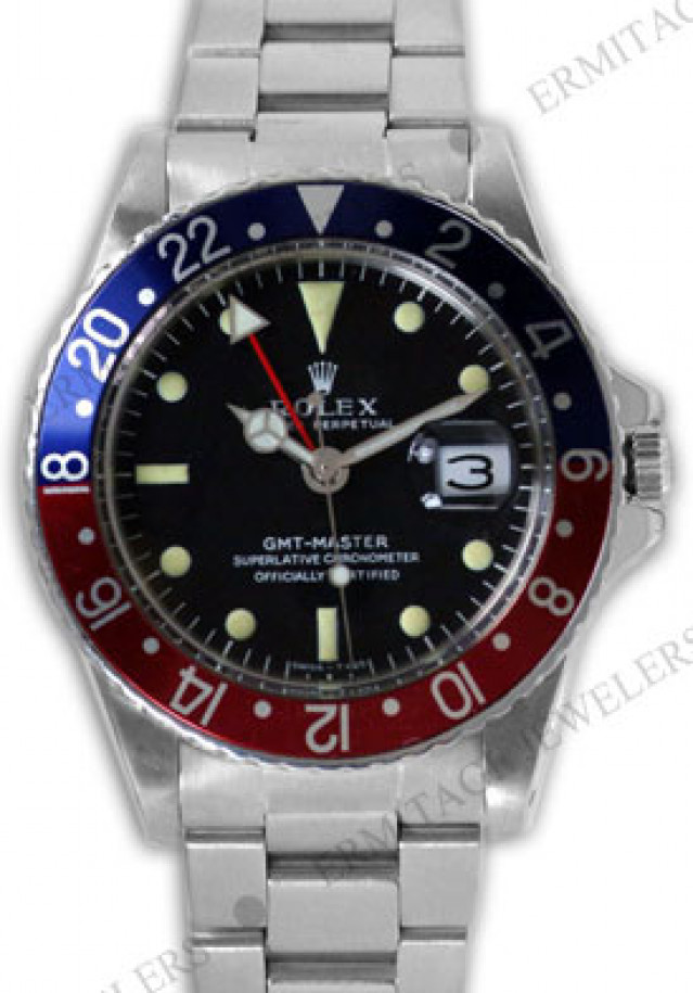 Vintage Rolex GMT-Master 1675 Pepsi Style Bezel with Black Dial 1970