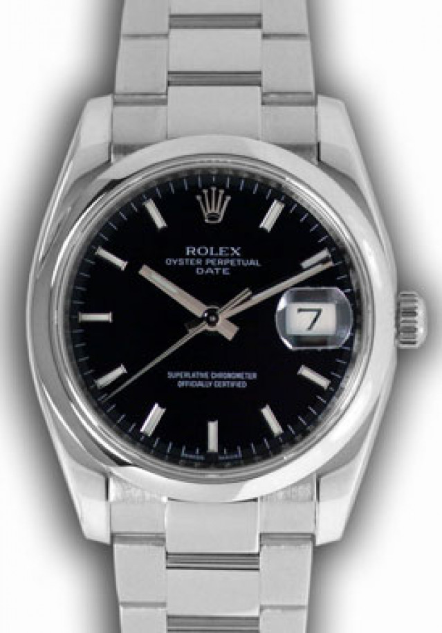 Rolex 115200 Steel on Oyster, Smooth Bezel Black with Luminous Index