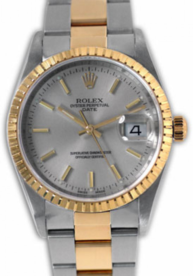 Rolex Date 15223 Gold & Steel Silver Dial 2003