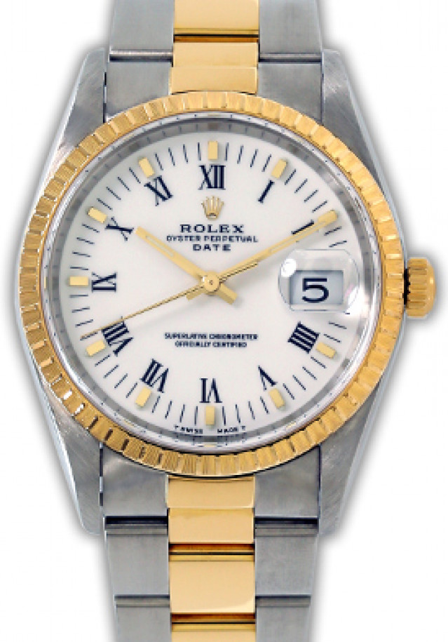 Rolex Date 15223 Gold & Steel White 2000