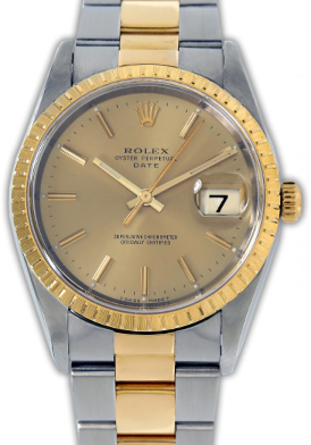 Rolex Date 15223 Gold & Steel Champagne 2000