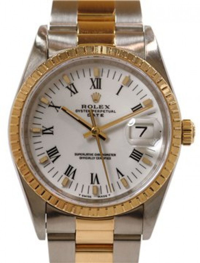 Rolex Date 15223 Gold & Steel White 1991