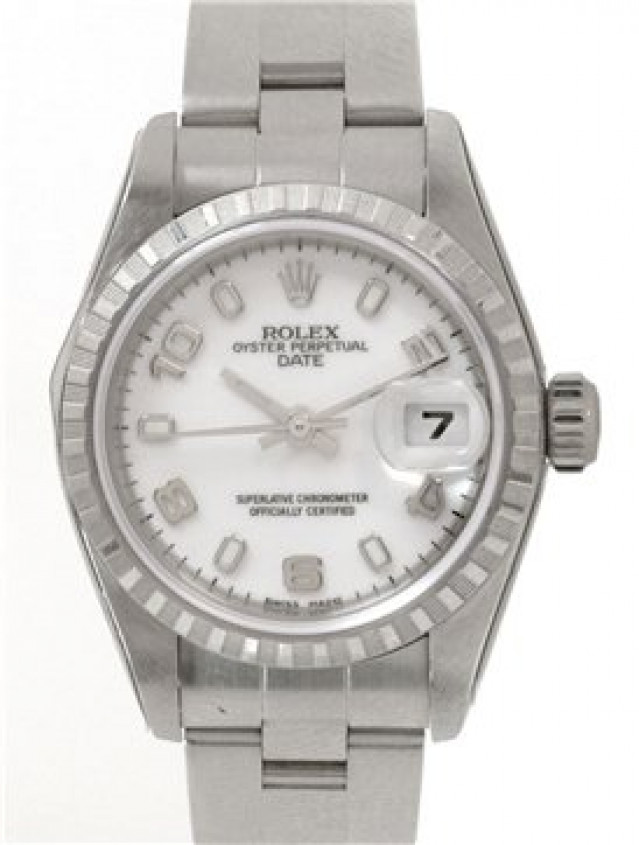 Rolex 79240 Steel on Oyster, Finely Engine Turned Bezel White with Luminous Index & Silver Arabic 2-4-6-8-10