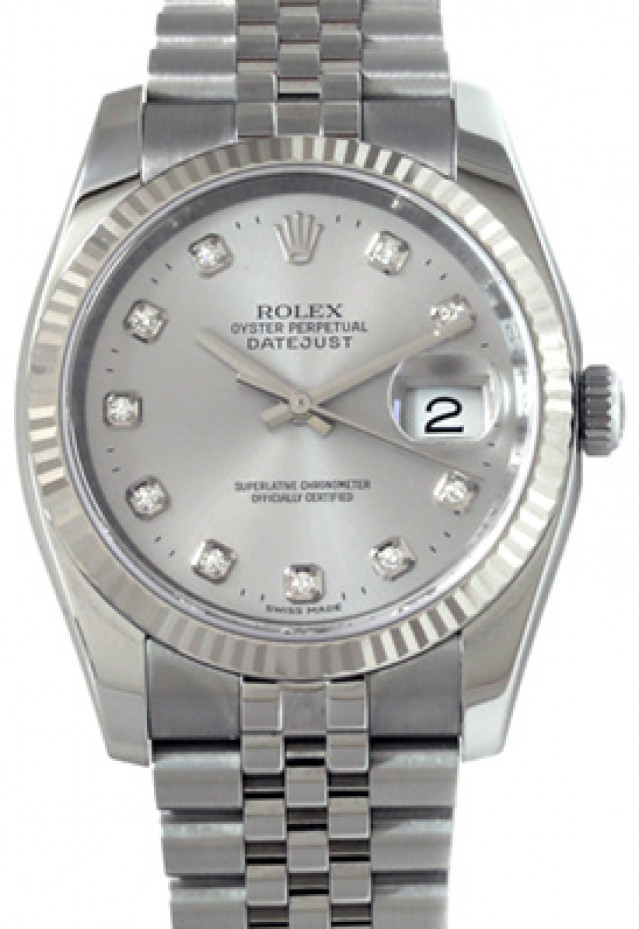 Rolex 116234 White Gold & Steel on Jubilee Steel Diamond Dial