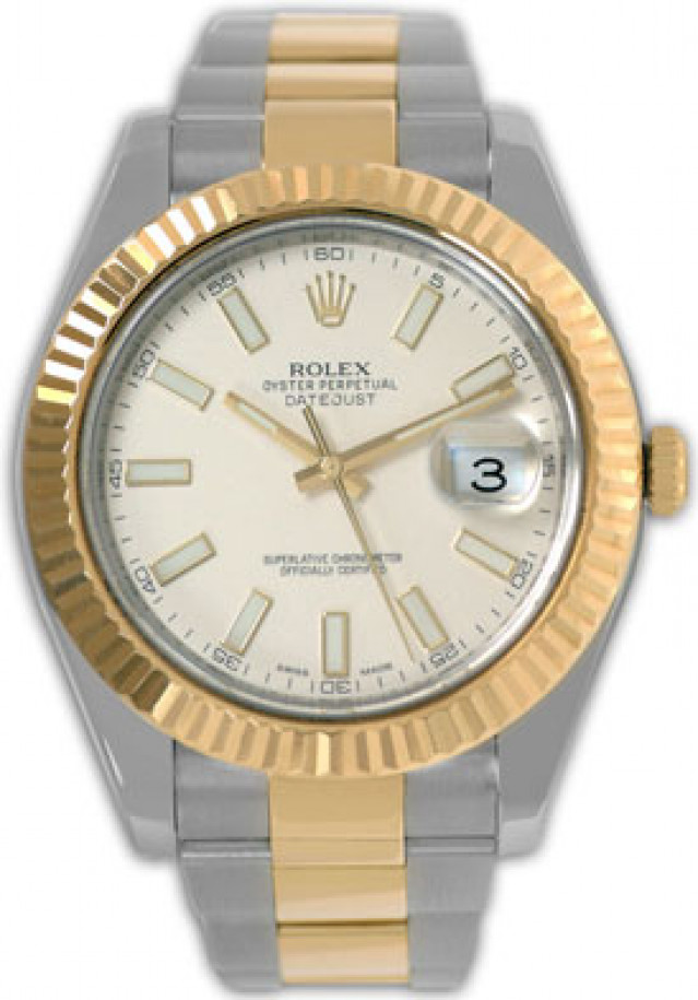 Rolex 116333 Yellow Gold & Steel on Oyster, Fluted Bezel Steel with Luminous Index On Gold
