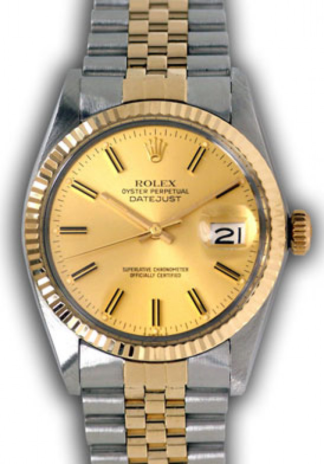 Rolex Datejust 16013 with Champagne Dial and Fluted Bezel