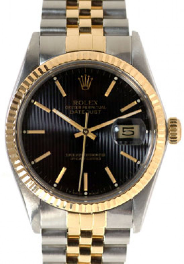 Pre-Owned Rolex Datejust 16013 with Black Tapestry Dial