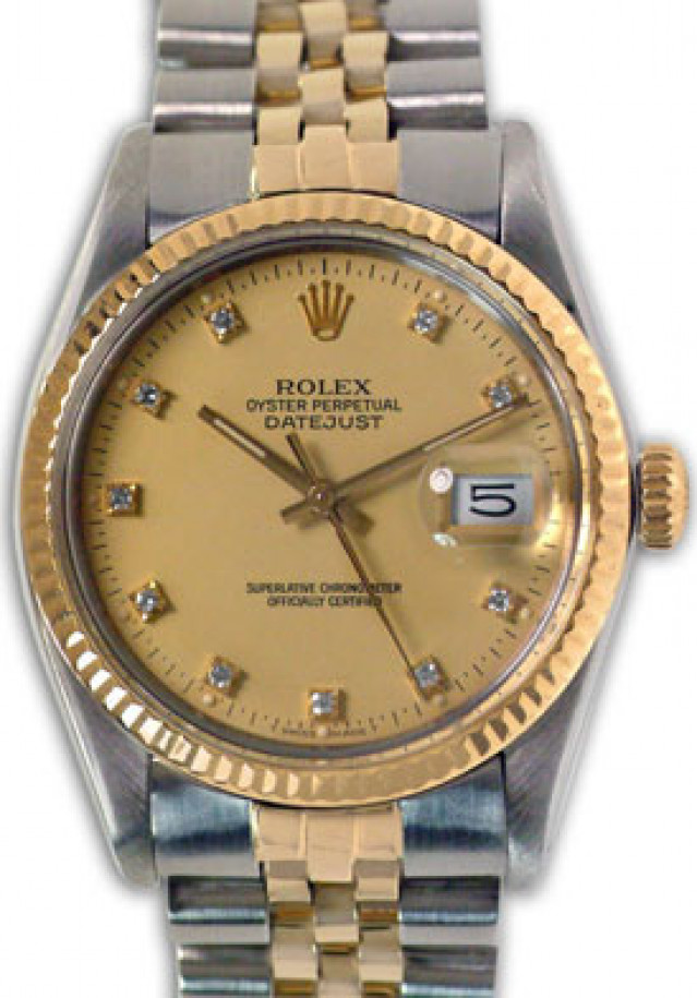 Pre-Owned Two Tone Rolex Datejust 16013 with Diamonds