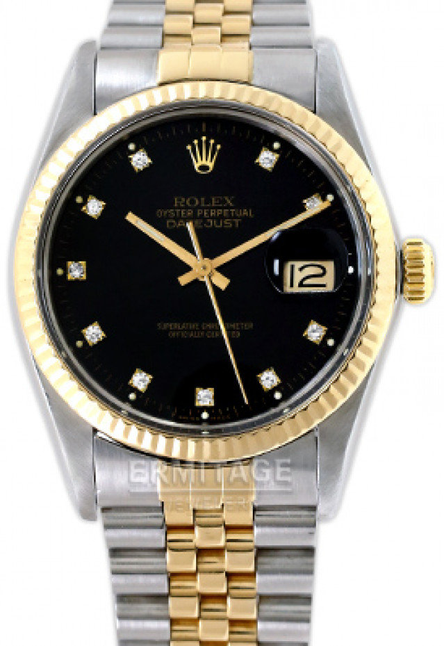 Diamond Dial Rolex Datejust 16013 Gold & Steel