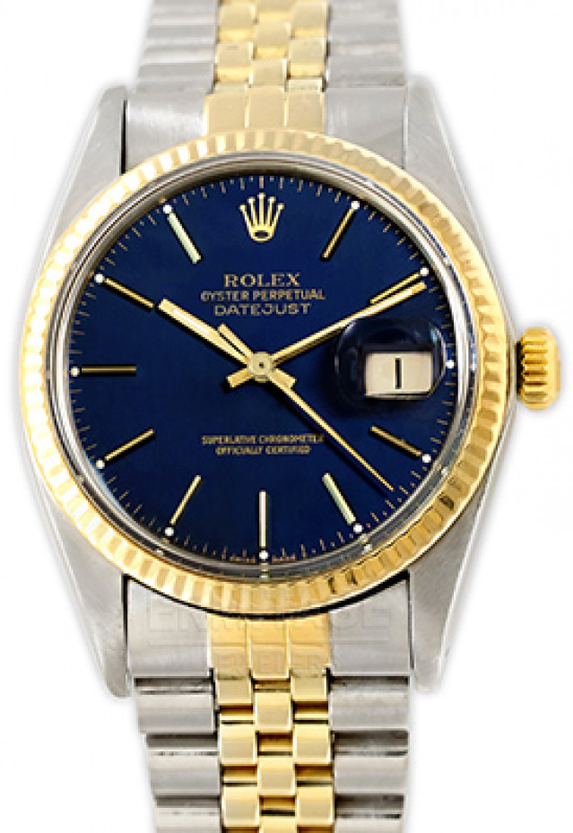 Classic Rolex Datejust 16013 Gold & Steel with Blue Dial