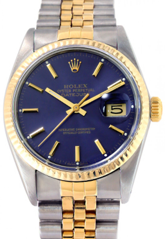 Men's Rolex Datejust 16013 Gold & Steel with Blue Dial