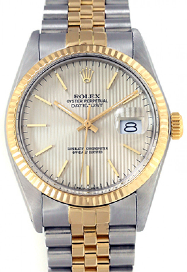 Used Rolex Datejust 16013 with Silver Tapestry Dial