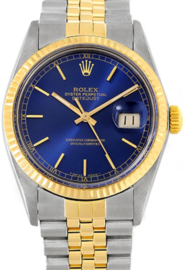 Rolex Datejust 16013 Gold & Steel Blue