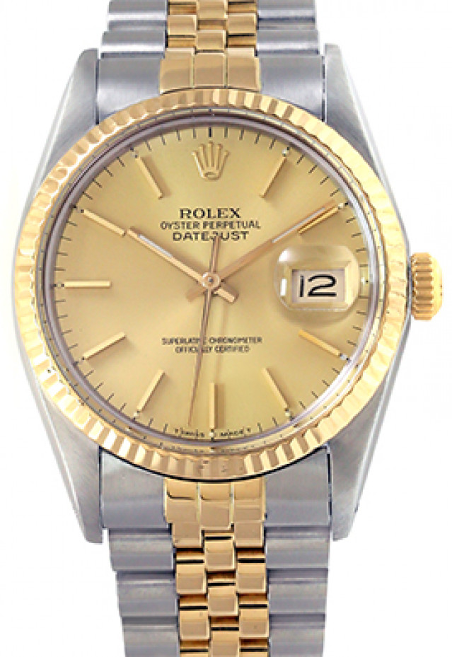 Rolex Datejust 16013 Gold & Steel With Champagne Dial