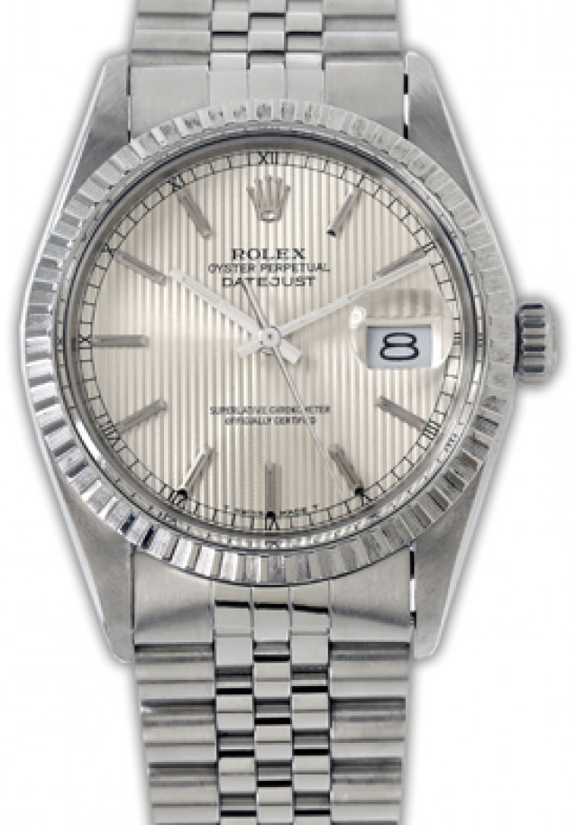 Pre-Owned Rolex Datejust 16030 with Silver Tapestry Dial