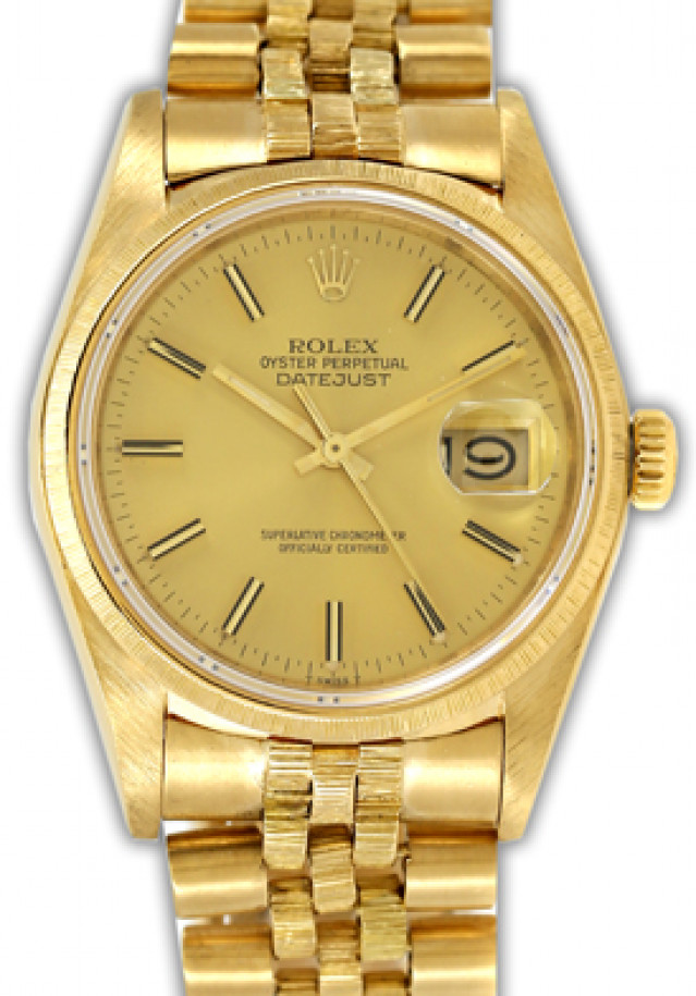 Rolex 16078 Yellow Gold on Jubilee, Smooth Bezel Champagne with Gold Index