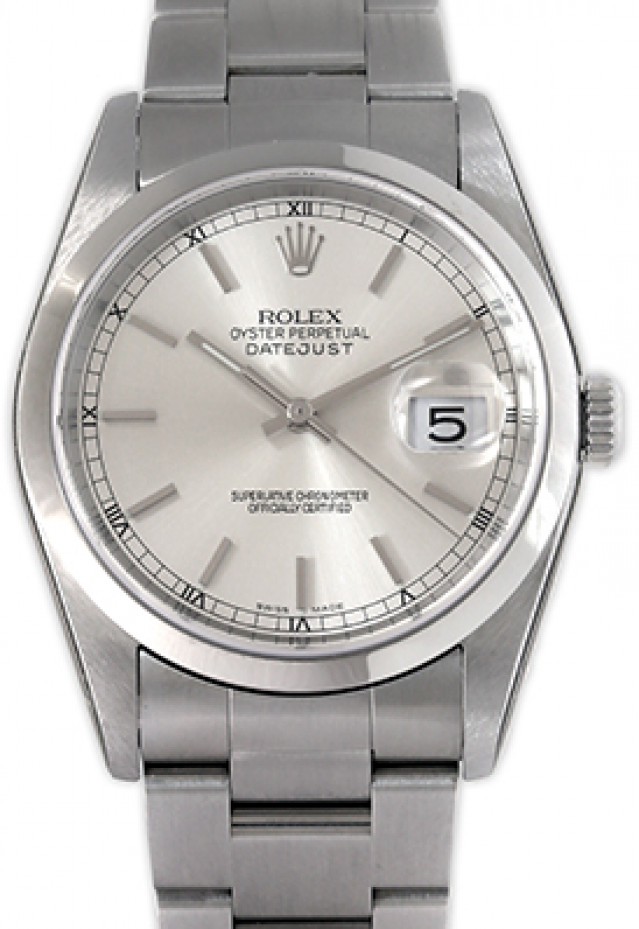 Rolex 16200 Steel on Oyster, Smooth Bezel Steel with Gold Index