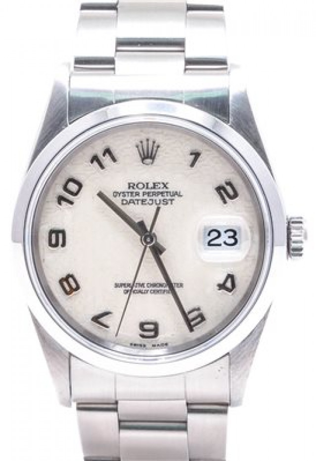 Rolex 16200 Steel on Oyster, Smooth Bezel Ivory Diamond Dial