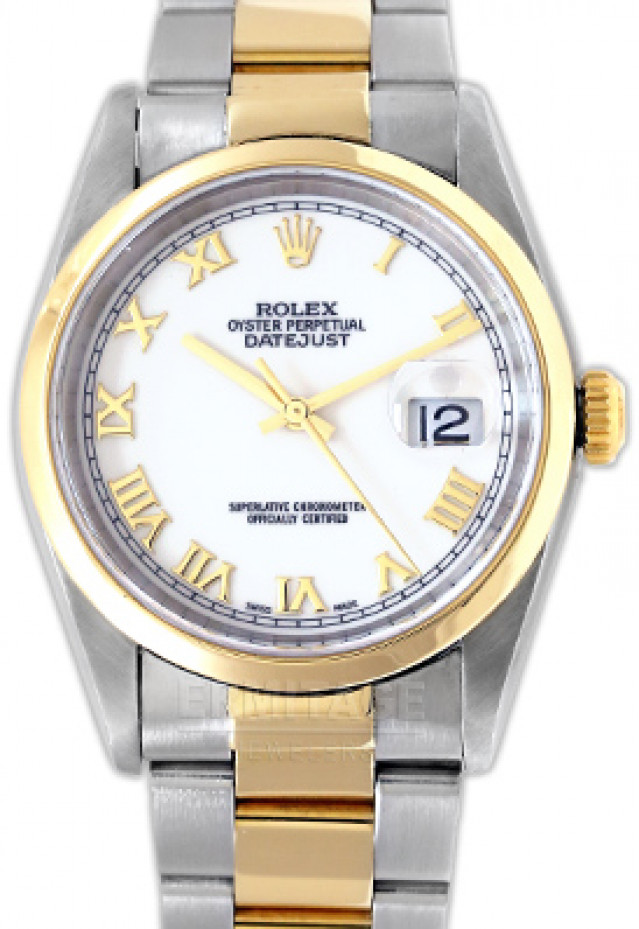 Rolex Datejust 16203 Gold & Steel with White Dial