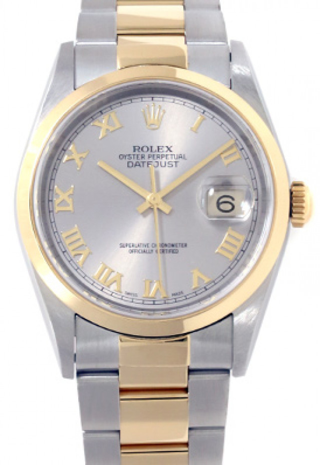 Rolex 16203 Yellow Gold & Steel on Oyster, Smooth Bezel Steel with Gold Roman