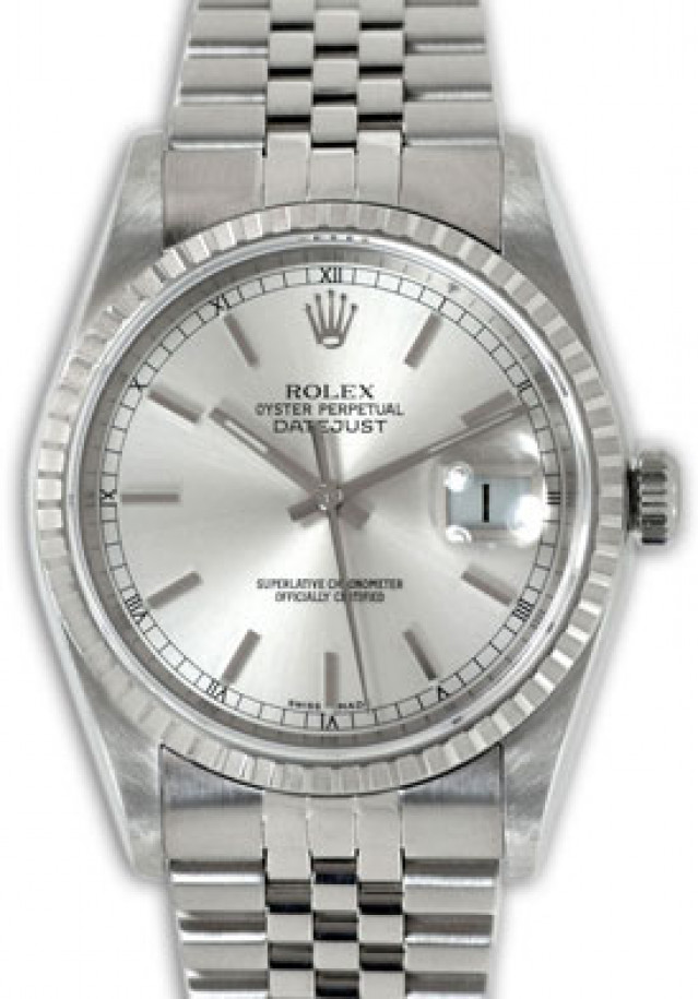 Rolex Datejust 16220 Steel with Silver Dial & Roman Markers