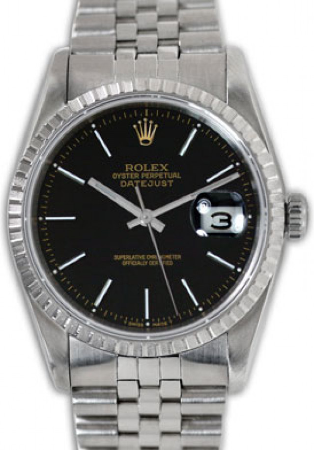 Black Rolex Datejust 16220 Steel