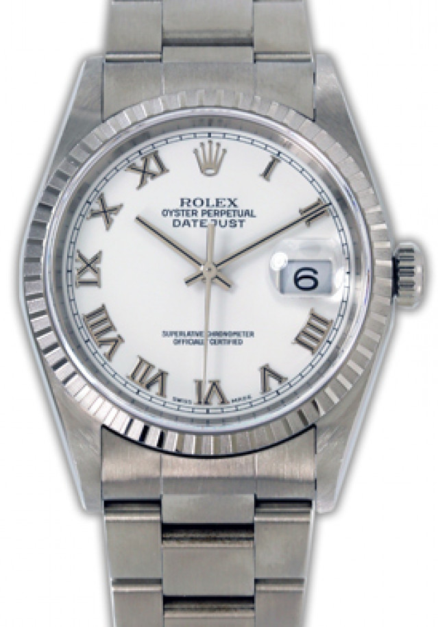 Men's Rolex Datejust 16220 with White Dial