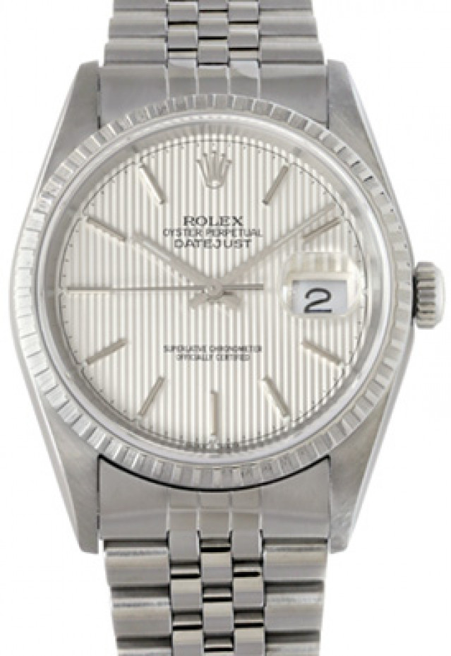 Rolex Datejust 16220 with Steel Tapestry Dial